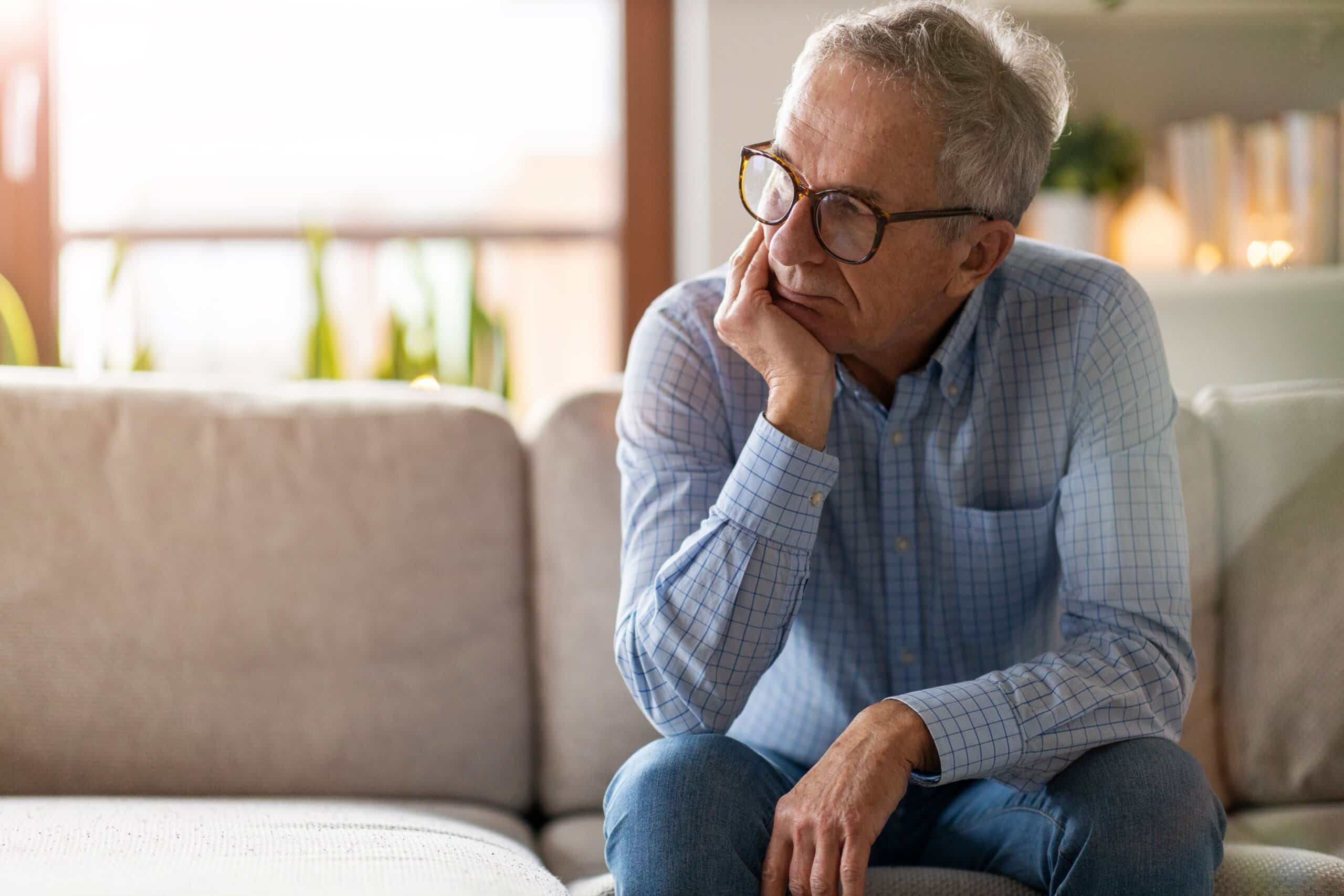 man contemplating amphetamine addiction treatment