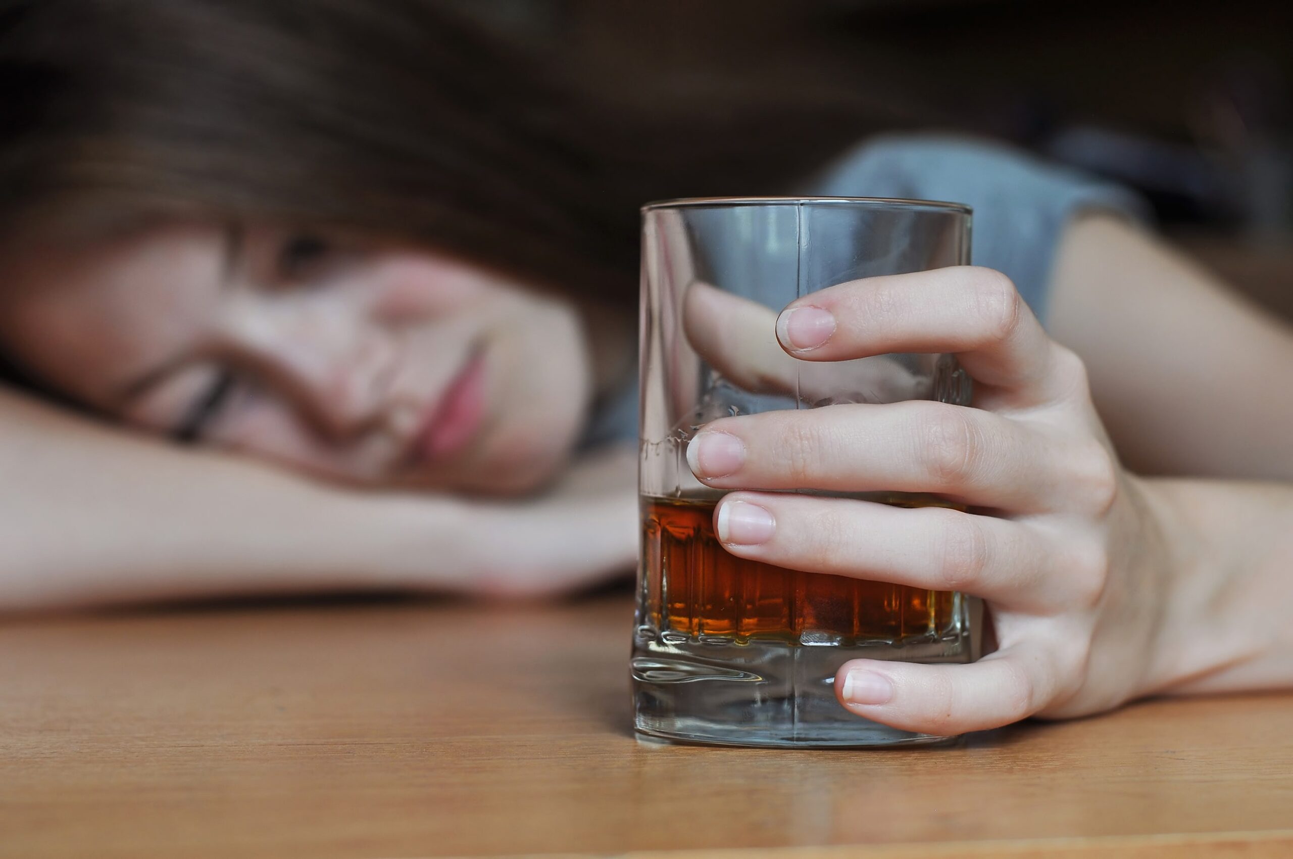 woman with an alcohol addiction