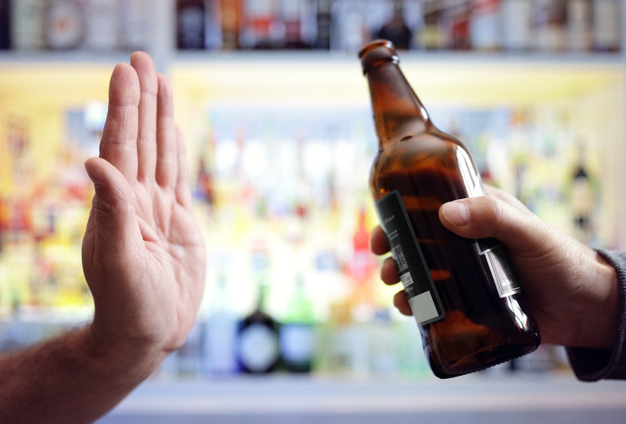 person who chose to stop drinking refuses alcohol